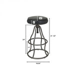 Maloe Leather Bar Stool - Black
