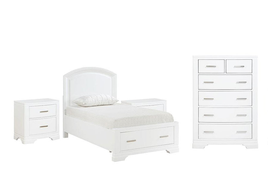 Arista 5-Piece Twin Storage Bedroom Package - White