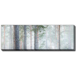Misty Pine Forest Wall Art - Green - 12 X 36