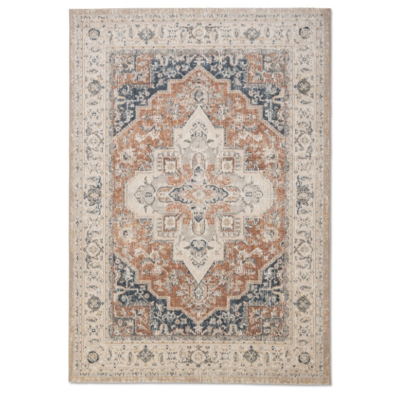 Salsa Medallion Outdoor Rug - 8' x 10' - Orange/Blue