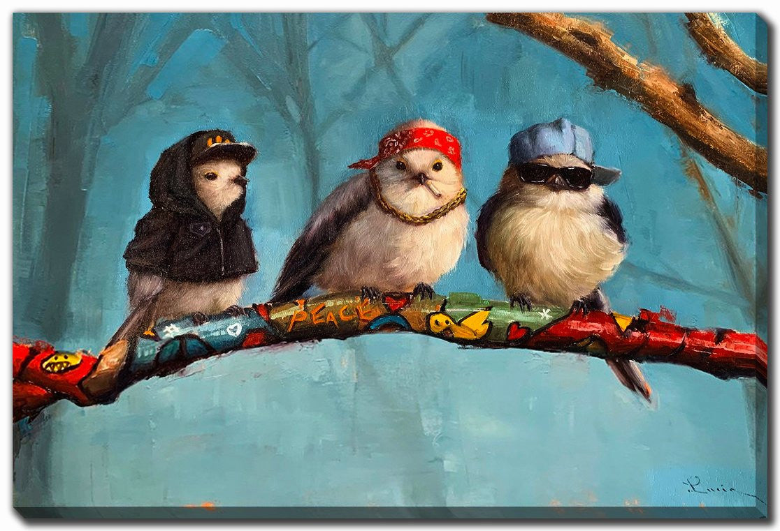 The Cool Birds Club Wall Art - Multi-Colour - 38 X 60