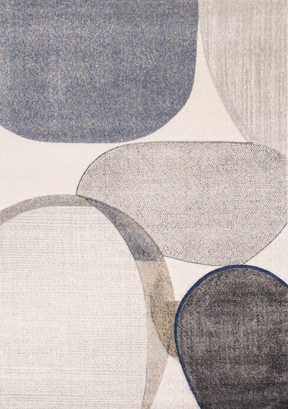Feeling Connected 5'3" x 7'7" Rounded Shapes Design Area Rug - Grey