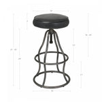 Maloe Leather Bar Stool - Black