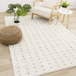 Palmer Casual Contemporary Speckled Area Rug - 5' X 8' - White/Grey