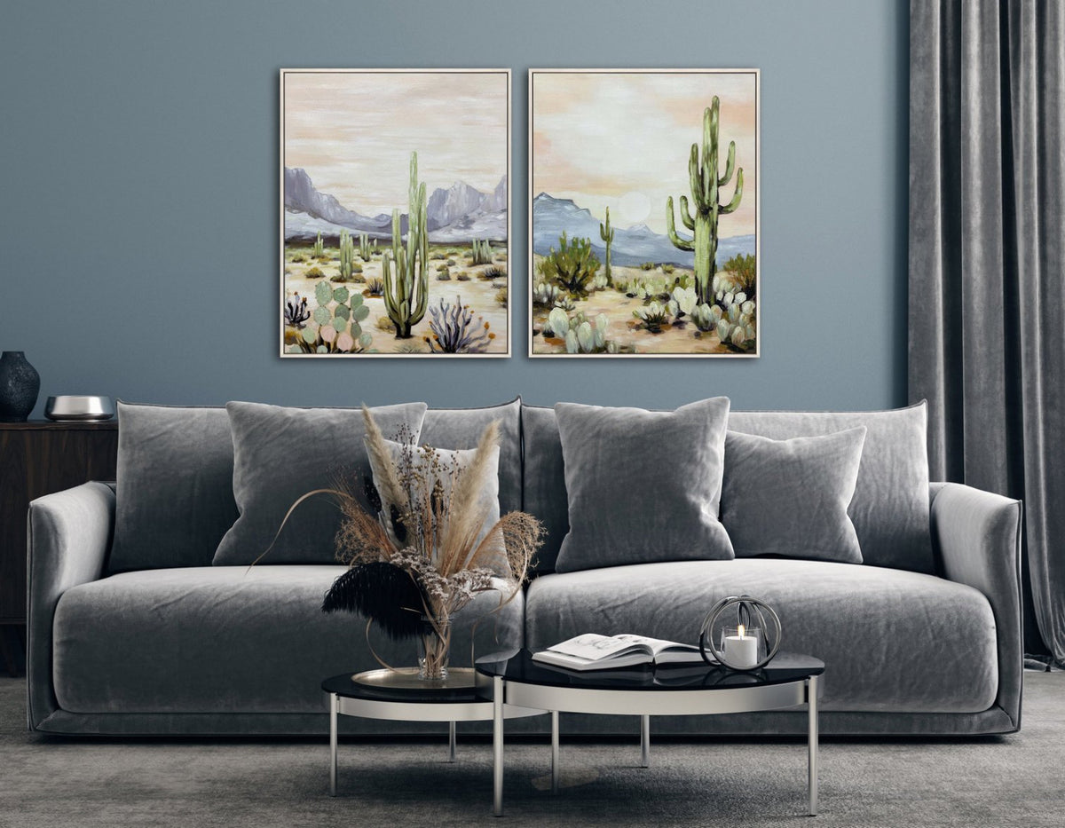 Saguaro Skies I Wall Art - Green/Natural - 30 X 24