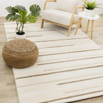 Sasha Soft Modern Lines Area Rug - 7' X 10' - Cream