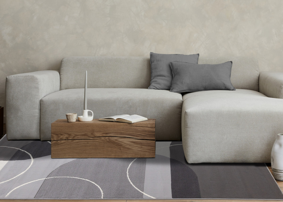 Functional Contemporary Area Rug - 8' X 11' - Grey