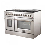 Forno Premium Stainless Steel Kitchen Package with 48" Dual Fuel Range and 2 28" Convertible Refrigerator/Freezer - FBDL-017-03CAUS