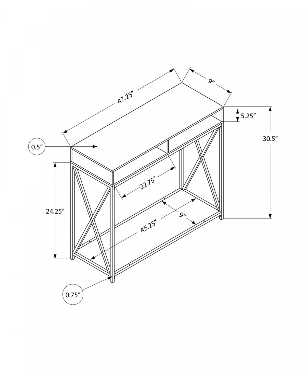 Eira Sofa Table - Grey