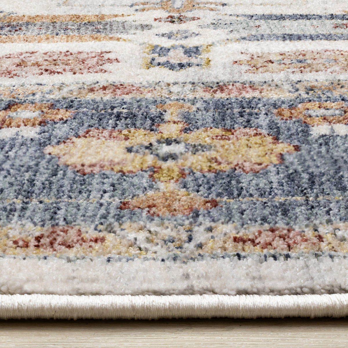 Macie Traditional Border Area Rug - 5' X 8' - Cream/Blue