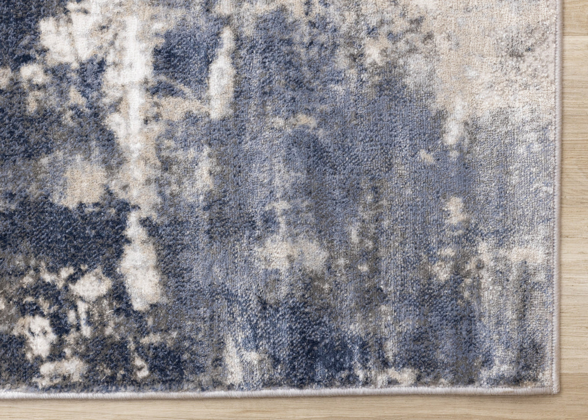 Logan Casual Contemporary Area Rug - 5' X 8' - Cream/Blue/Grey