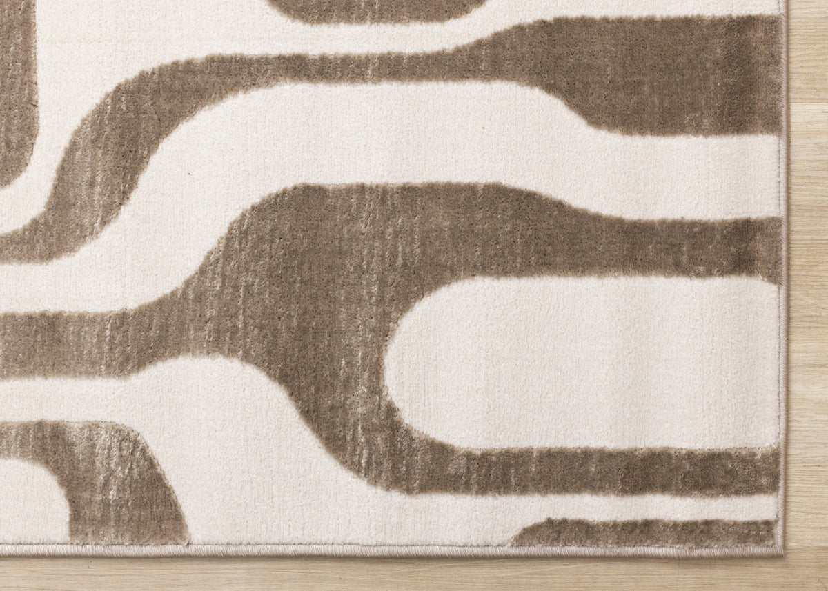 Logan Modern Area Rug - 5' X 8' - Brown/Cream