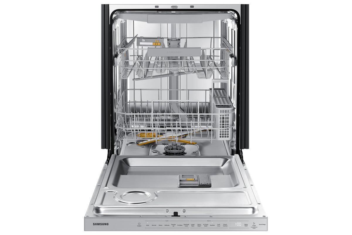 Samsung Fingerprint Resistant Stainless Kitchen Package with French Door Refrigerator, Slide-In Range & Built-In Dishwasher