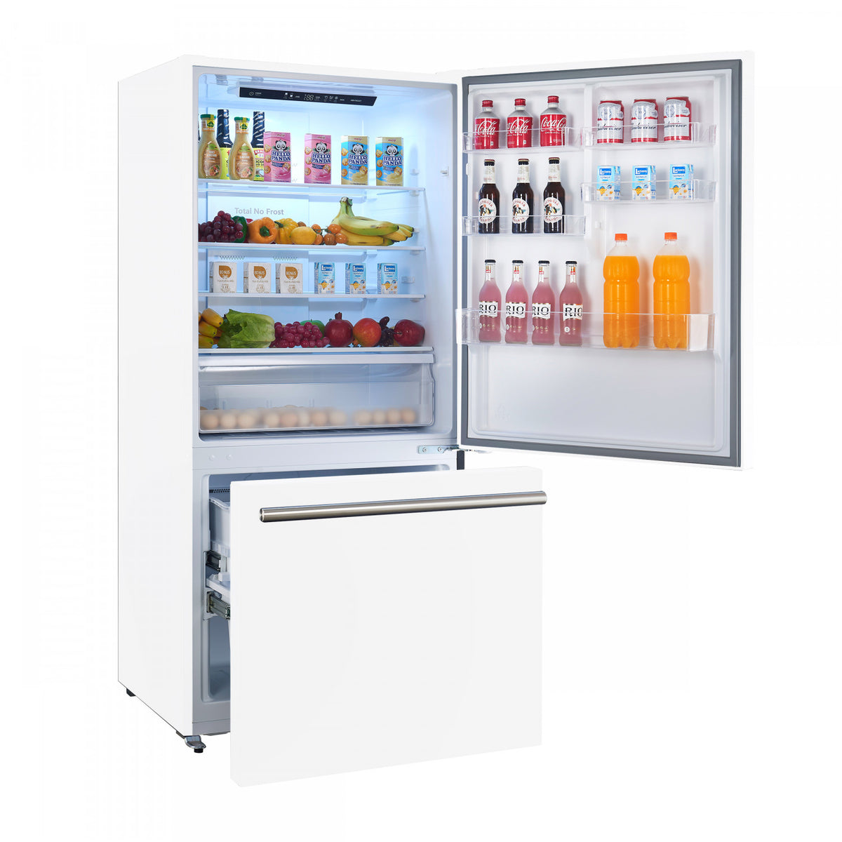 Forno Milano 31" 17.2 Cu.Ft. White Bottom Freezer Refrigerator with Right Swing Door - FFFFD1785-31WHT