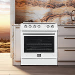 Forno Premium White Kitchen Package with Range, Bottom Freezer Refrigerator, Dishwasher and Range Hood - FBDL-006-03CA