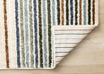 Nora Casual Contemporary Striped Area Rug - 5' X 8' - Cream/Blue/Yellow