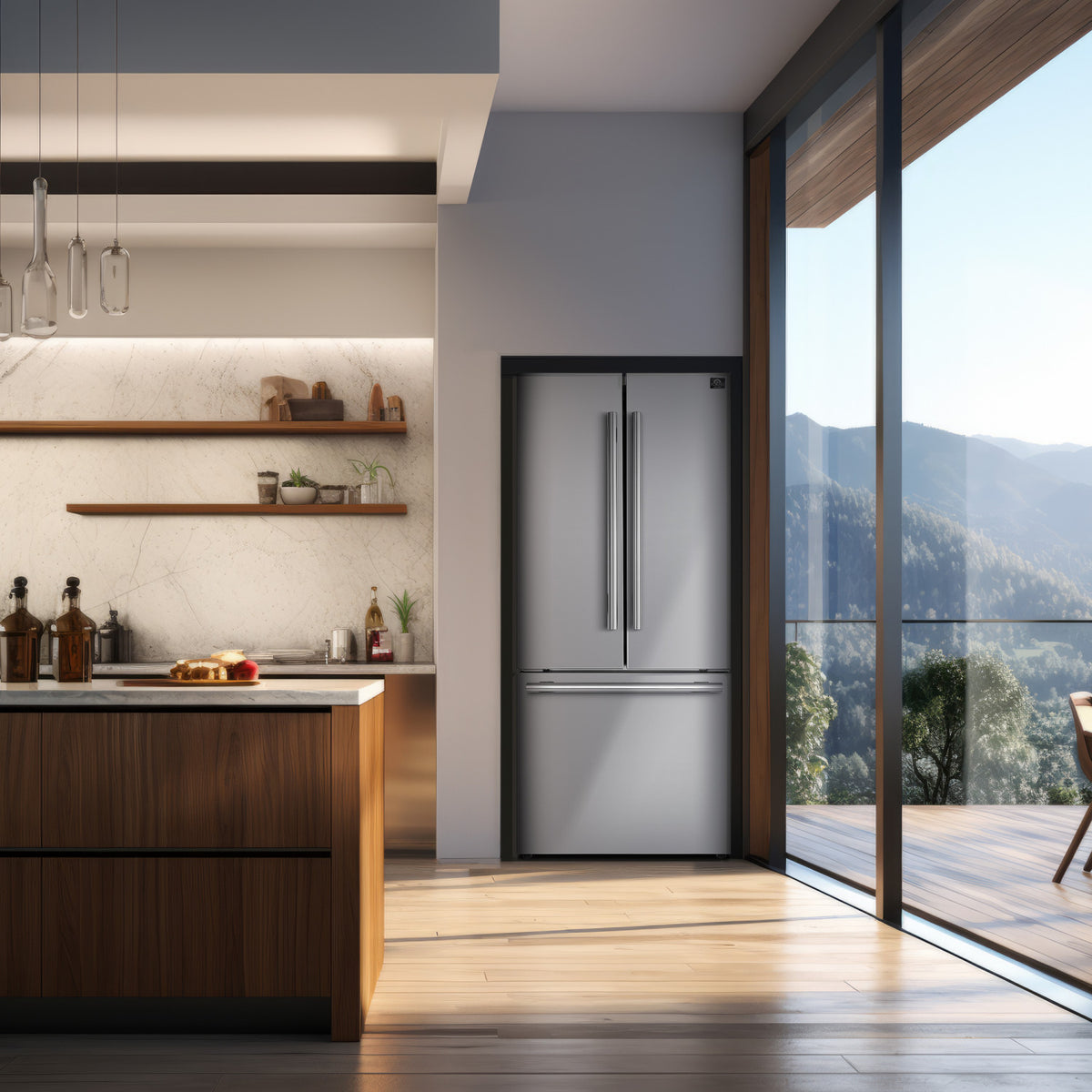 Forno Premium Stainless Steel Kitchen Package with French Door Refrigerator and Gas Range - FBDL-021-02CAUS