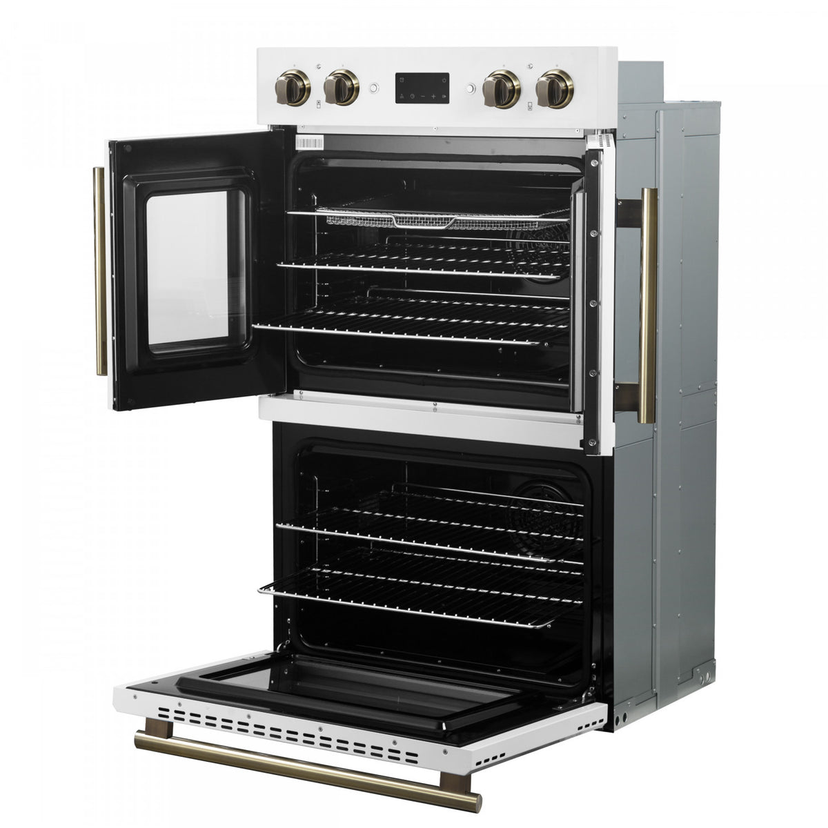 Forno Asti White 30" French Door Double Wall Oven with Dual True Convection and Air Fry (7.36 Cu. Ft.) - FBOEL1340-30WHT