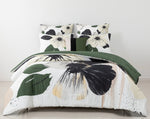 In Full Bloom 5-Piece Queen Comforter Set - White, Green, Black