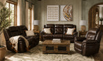 Cooper Leather Reclining Sofa and Recliner Set - Brown