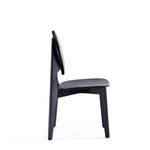 Koldby Round Dining Chair - Black/Natural Cane - Set of 2