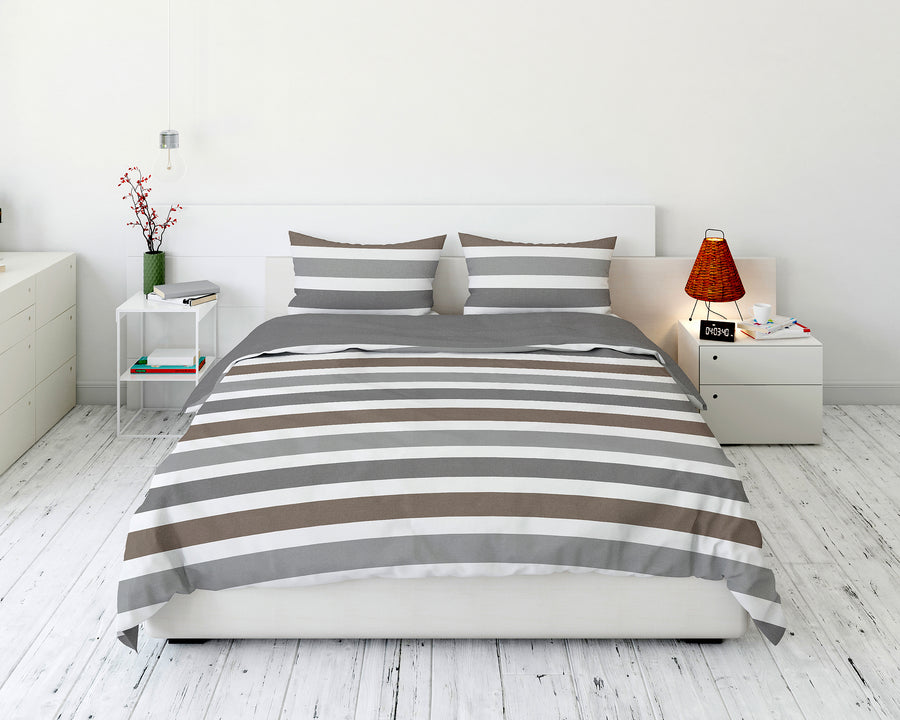 Cotton House 3-Piece Queen Duvet Cover Set - Bold Stripes