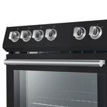 Forno Premium Black Kitchen Package with Range, Bottom Freezer Refrigerator and Range Hood - FBDL-001-02CA