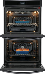 Frigidaire Gallery Smudge-Proof Black Stainless Steel 30" Double Wall Oven with Total Convection (10.6 Cu. Ft) - GCWD3067AD