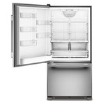 KitchenAid 33" 22.0 Cu. Ft. PrintShield Stainless Steel Bottom Mount Refrigerator - KRBL133SPS