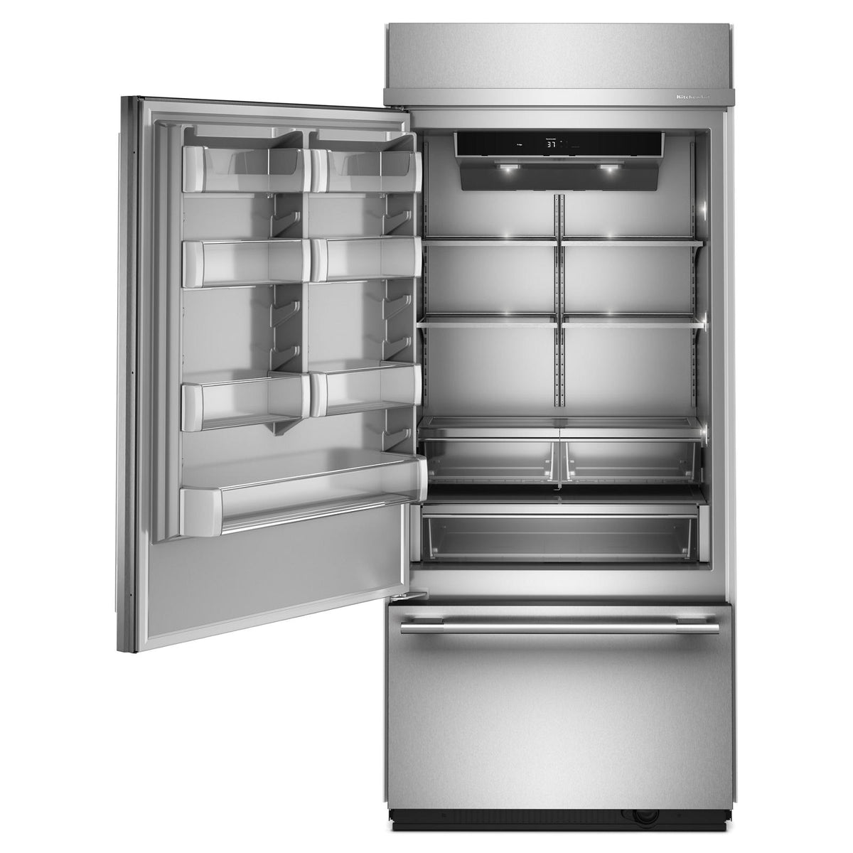 KitchenAid 36" 20.8 Cu. Ft. PrintShield Stainless Steel Built-In Bottom Mount Refrigerator - KBBL336SPS