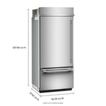 KitchenAid 36" 20.8 Cu. Ft. PrintShield Stainless Steel Built-In Bottom Mount Refrigerator - KBBL336SPS