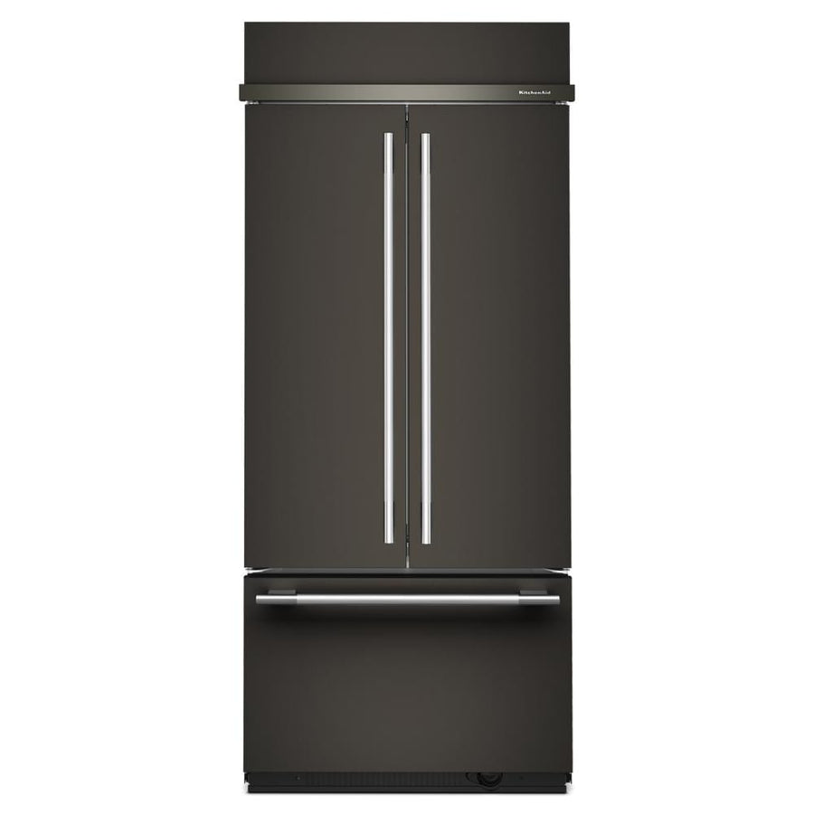 KitchenAid 36" 20.8 Cu. Ft. Black Ore Built-In French Door Refrigerator - KBFN536SBE