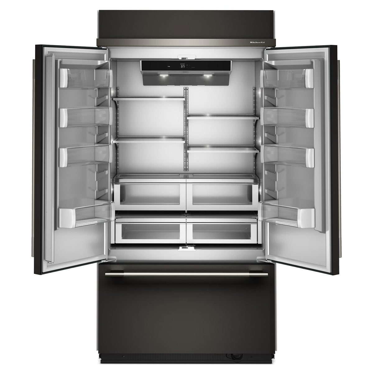 KitchenAid 42" 24.0 Cu. Ft. Black Ore Built-In French Door Refrigerator - KBFN542SBE