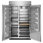 KitchenAid 48" 30.0 Cu. Ft. PrintShield Stainless Steel Built-In Side-by-Side Refrigerator - KBSN748SPS