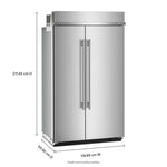 KitchenAid 48" 30.0 Cu. Ft. PrintShield Stainless Steel Built-In Side-by-Side Refrigerator - KBSN748SPS