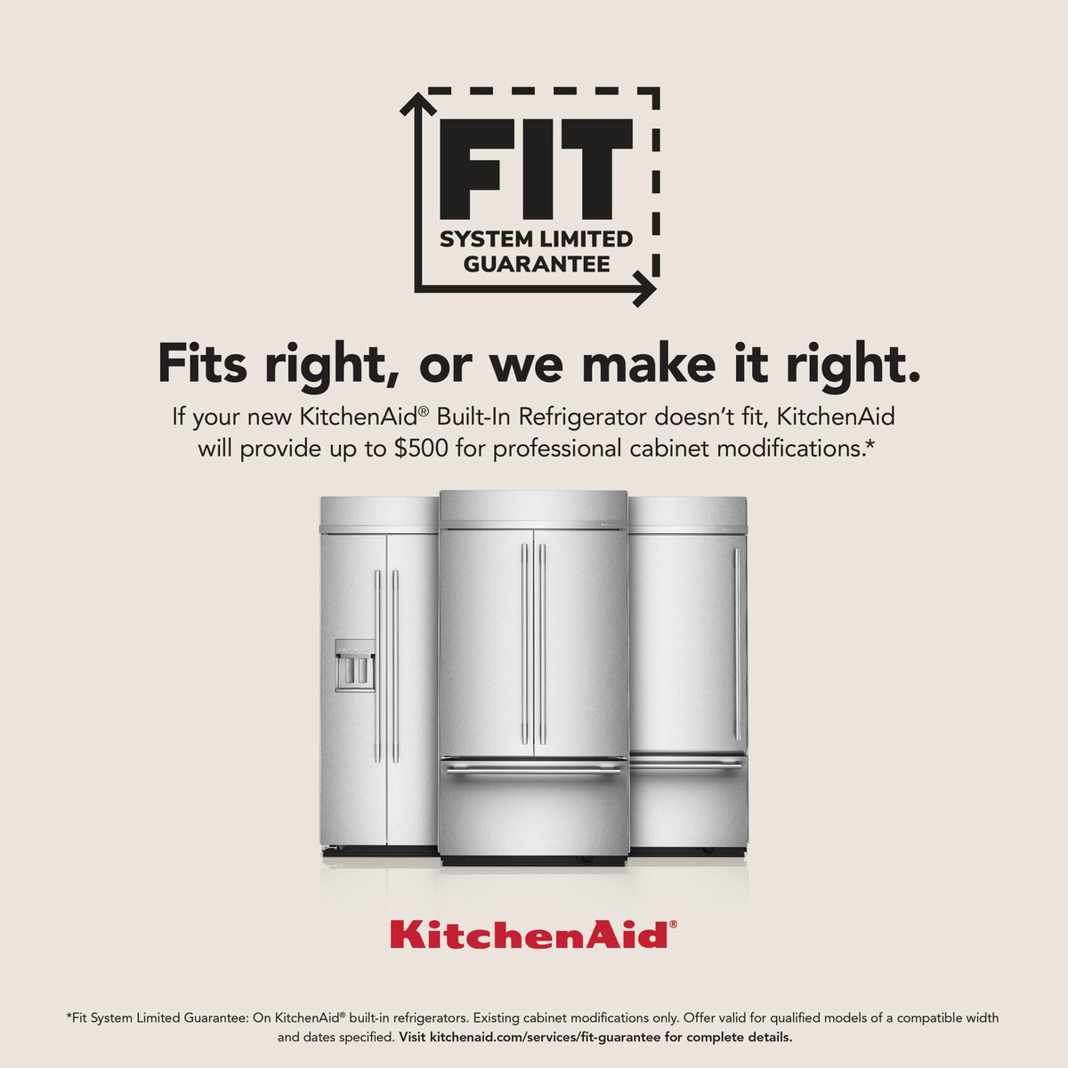 KitchenAid 36" 21.0 Cu. Ft. Panel-Ready Built-In French Door Refrigerator with Platinum Interior – KBFN536TPA--