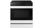 Samsung BESPOKE White Glass 30" True Convection Slide In Range with Oven Camera (6.3cu.ft.) - NSE6DB870012AC