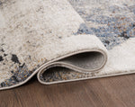L2 Decor Panorama Area Rug 7' x 10' with Underpad - Blue, Cream