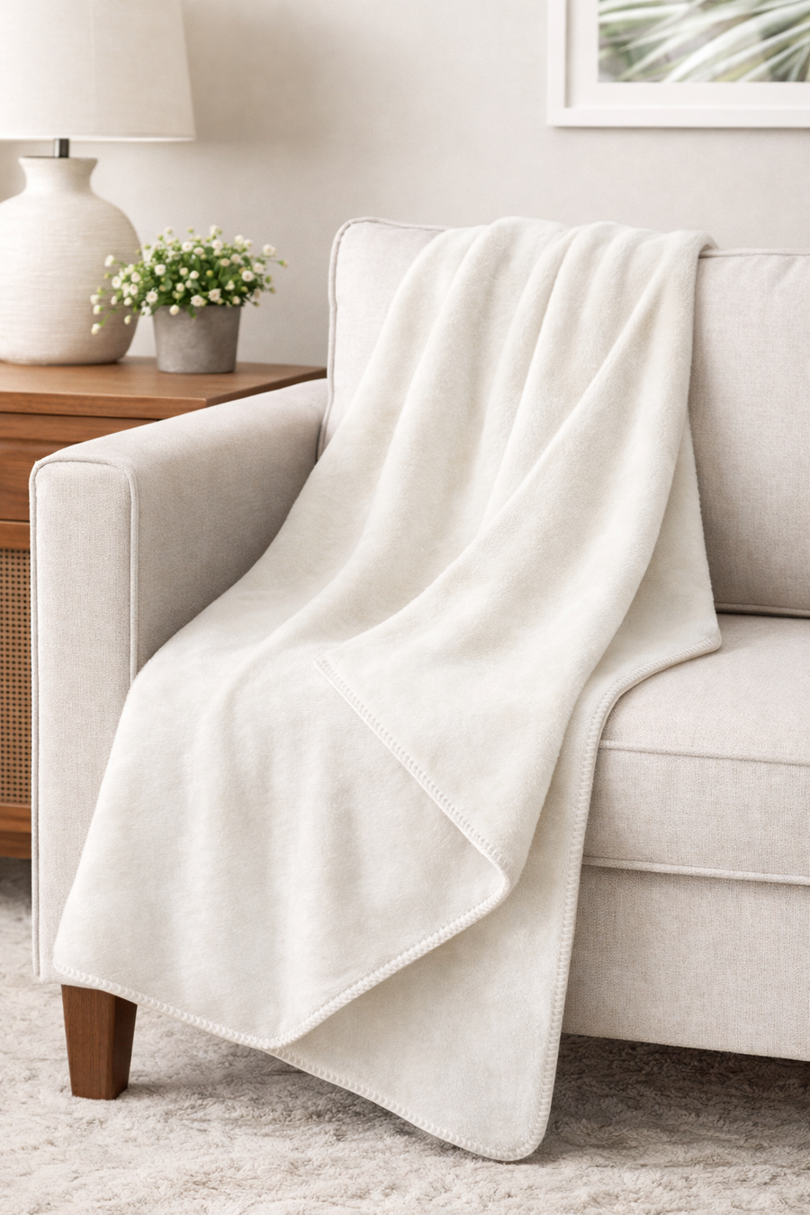 Cotton House Portugal Blanket 50" x 60" - Pearl