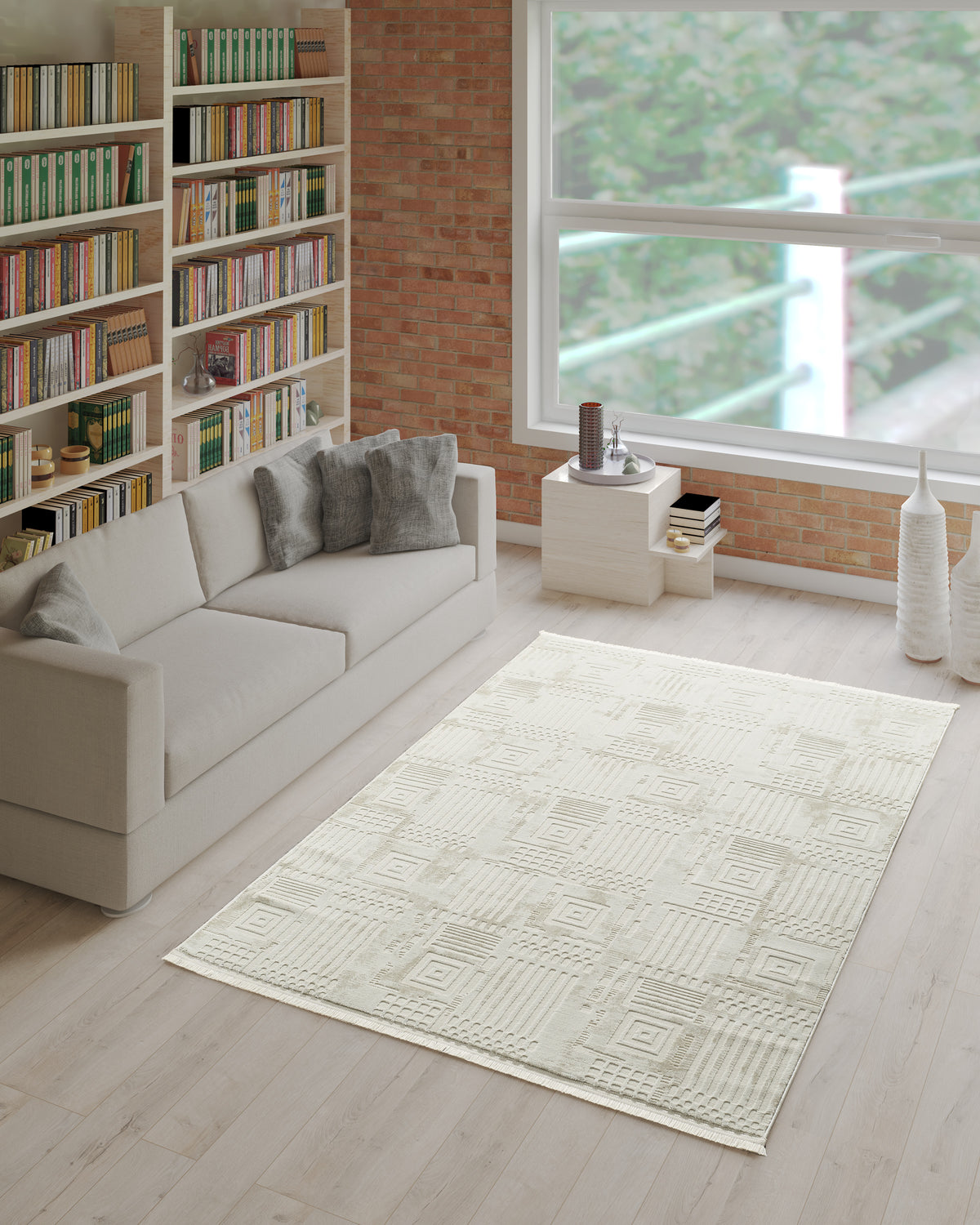 L2 Decor Petra Area Rug 8' x 11' - Cream