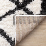 Pascal 6'7" x 9'6" Geometric Comfort Shag Area Rug - White, Grey