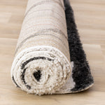 Pascal 6'7" x 9'6" Geometric Comfort Shag Area Rug - White, Grey