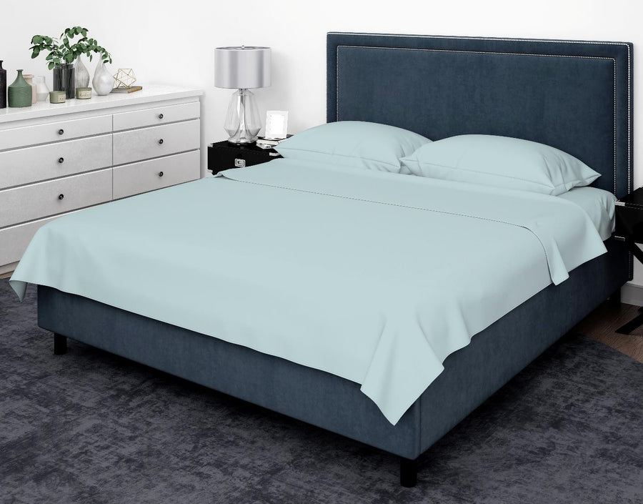 Cotton House Queen Bamboo Sheet Set - Winter Sky, Blue