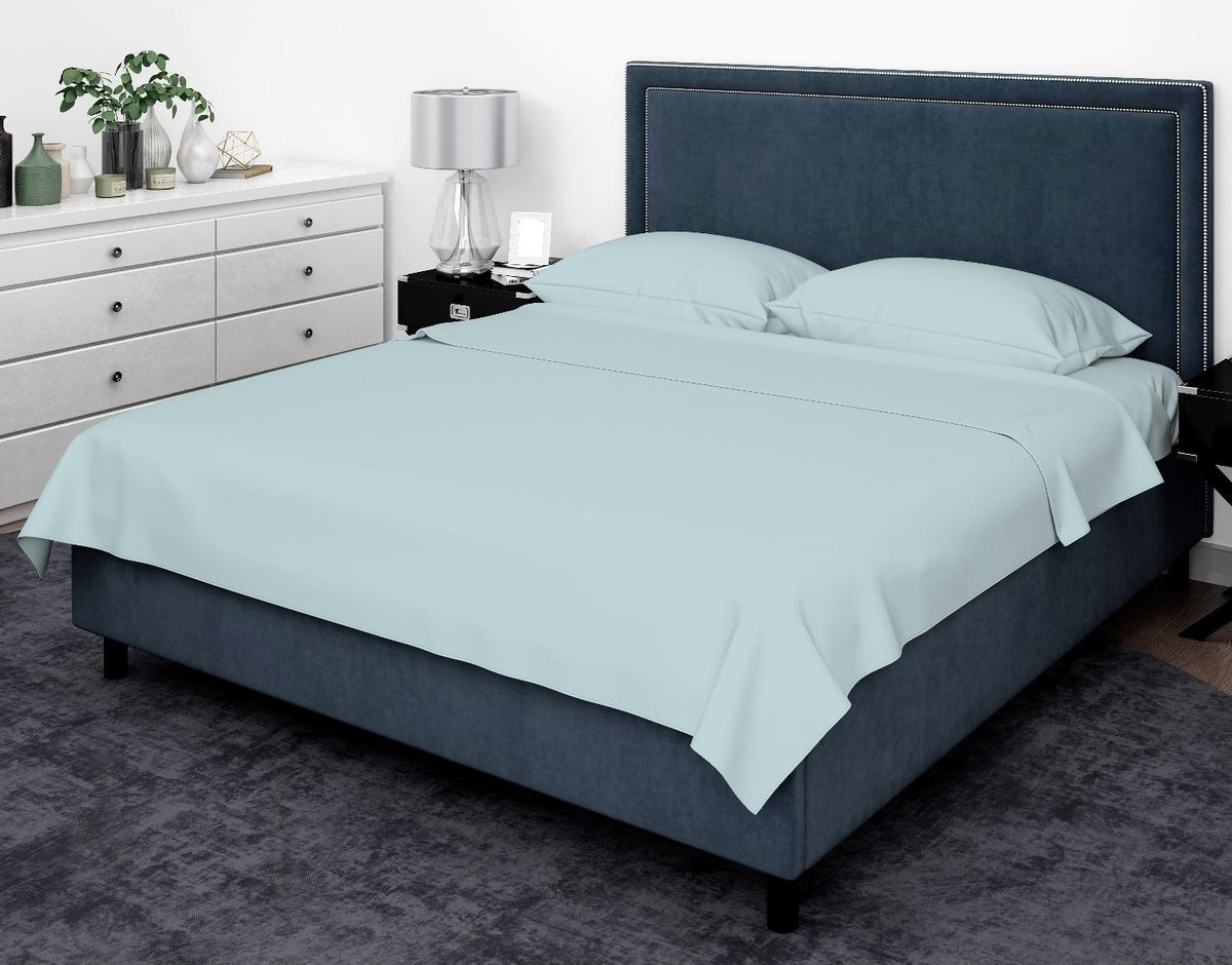 Cotton House Twin Bamboo Sheet Set - Winter Sky, Blue