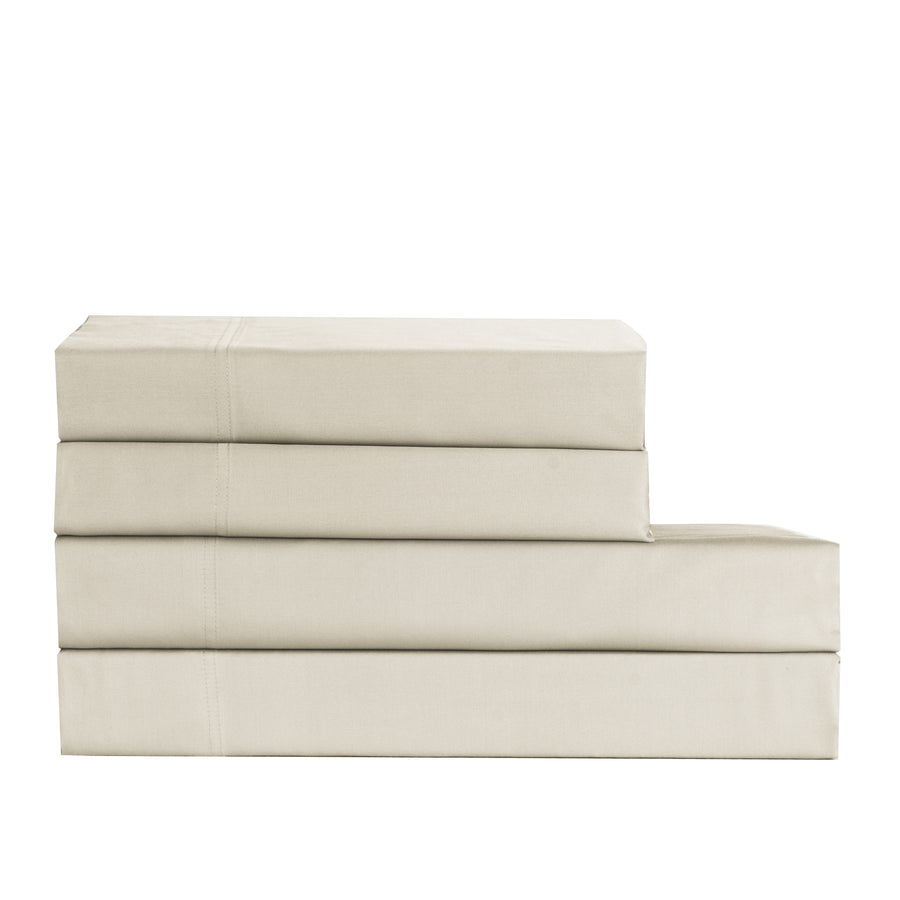 Cotton House 100% Cotton Pima Full Sheet Set - 500 Thread Count Pumie Stone Beige