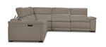 Ajax Leather 6-Piece Dual Power Reclining Sectional - Stone