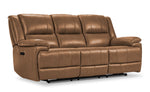 Allie Leather Dual Power Reclining Sofa - Canyon