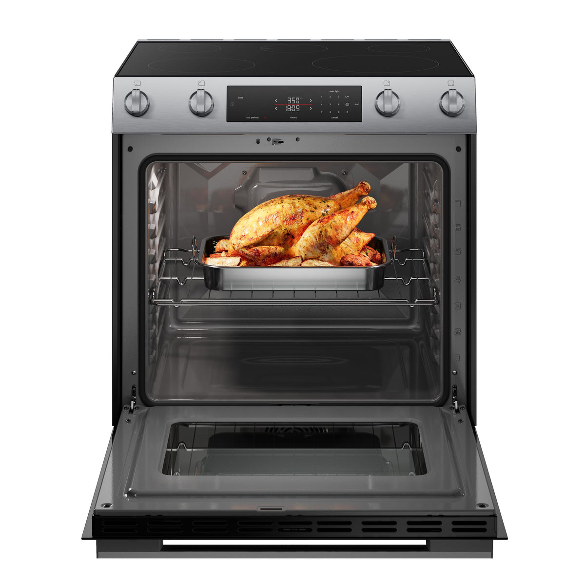 Bosch Stainless Steel Kitchen Package with Refrigerator, Electric Range & Built-In Dishwasher