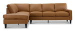 Chito Leather 2-Piece Sectional with Left Facing Chaise - Saddle