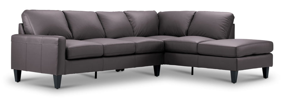 Chito Leather 2-Piece Sectional with Right Facing Chaise - Mocha